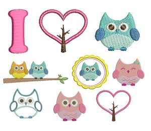 Stickserie Eulenliebe